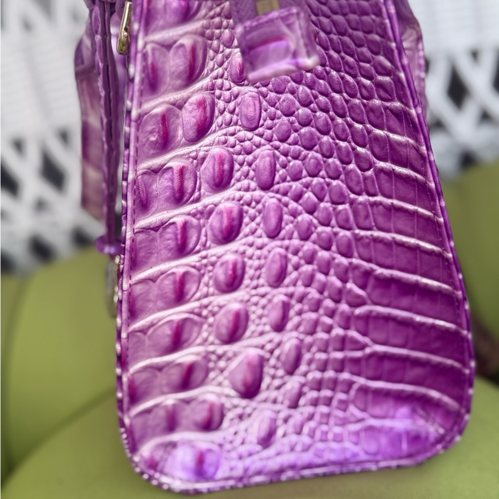 Brahmin Purple Satchel Bag Elegant and Functional. - Picture 5 of 7